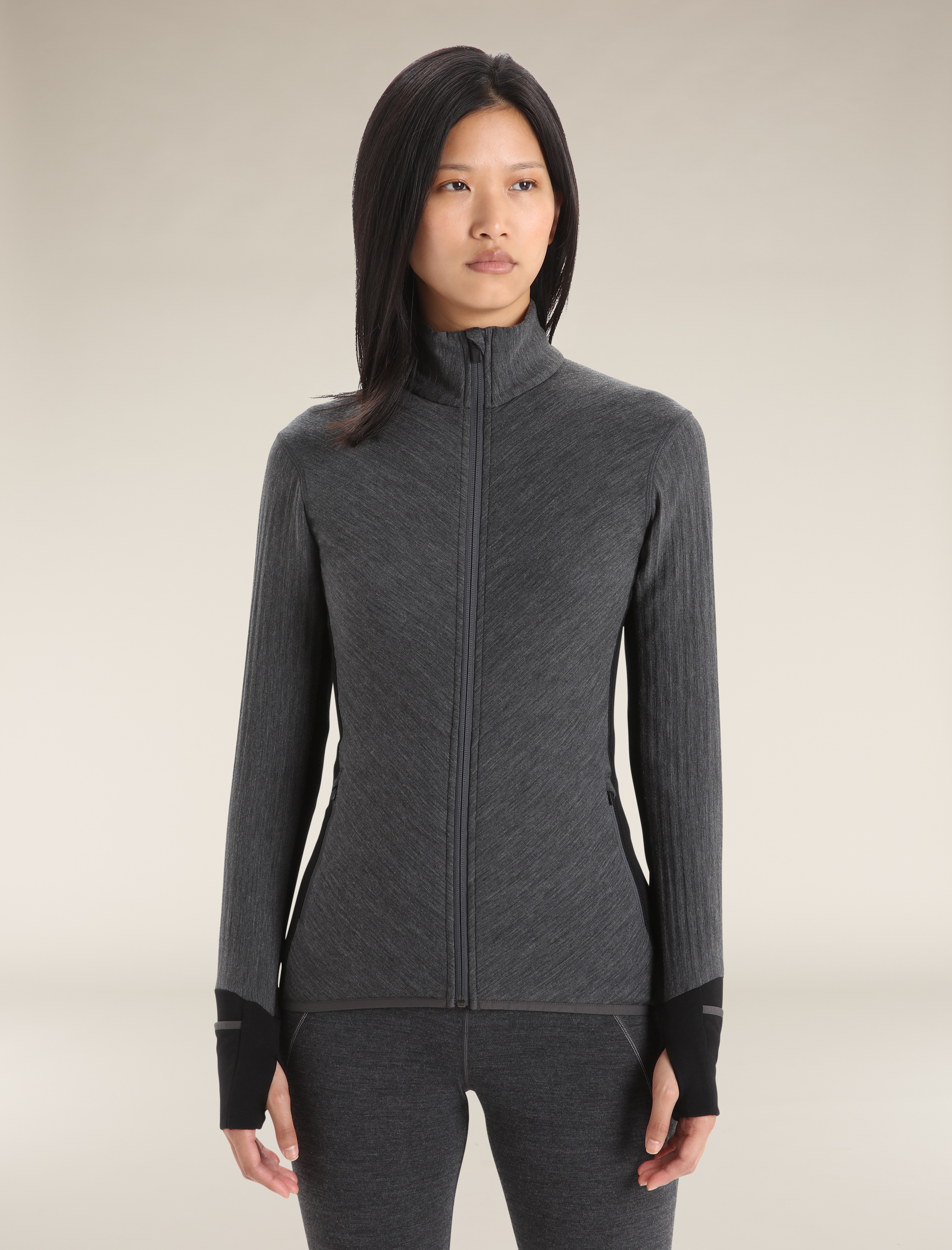 Icebreaker women's away long sleeve zip hood showers shop